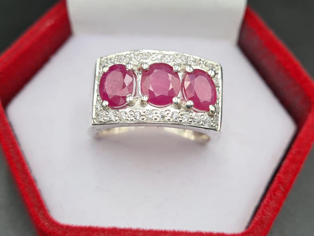 Blutroter Rubin Ring Sterling Silber925 Für Männer Und Frauen, Band, Dunkelroter Ring, Vintage von TheUniqueJewel