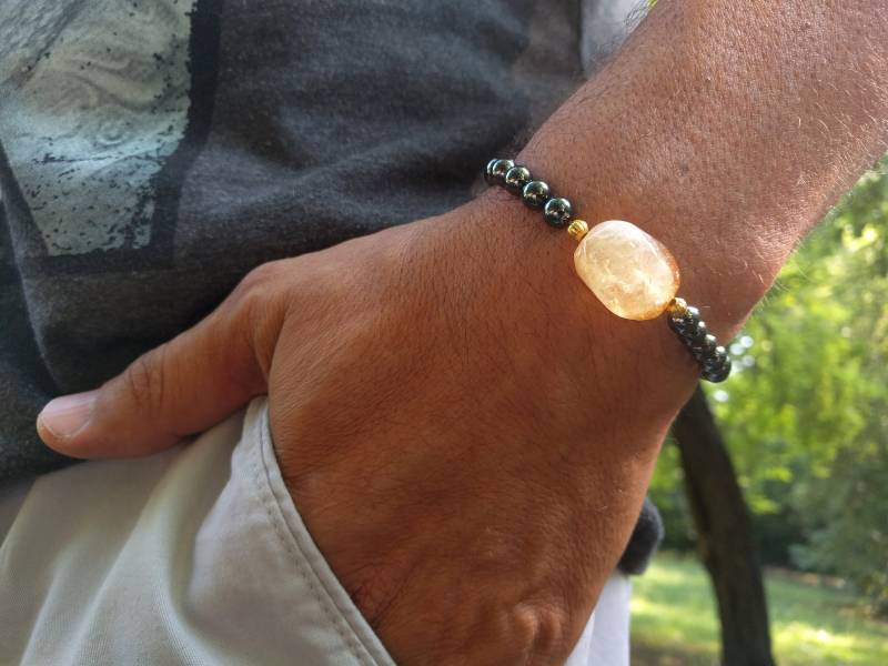 Herren Citrin Und Hämatit Armband, 18K Gold Vermeil, Abundance Jewelry von TheUrbanMan