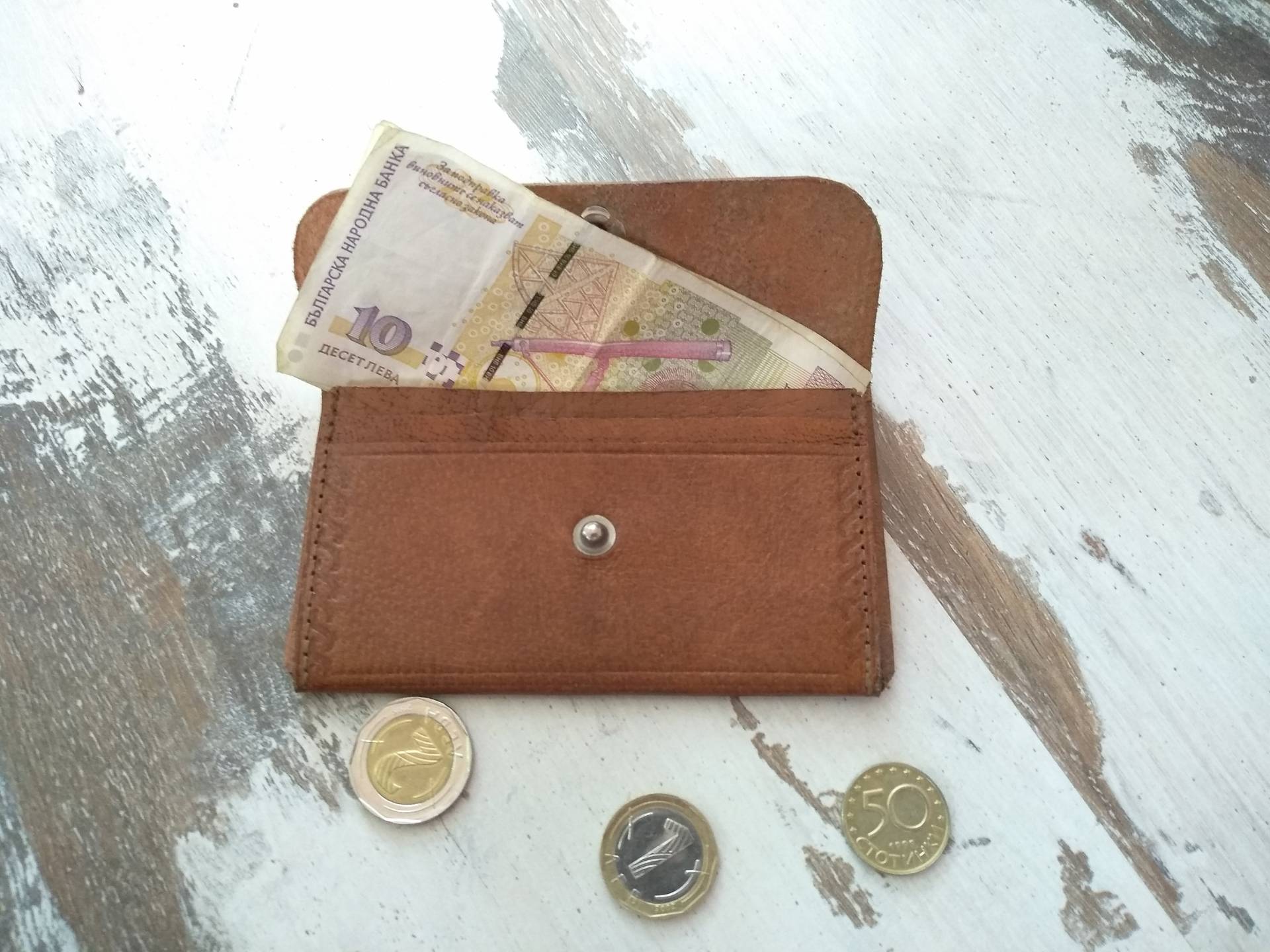 Vintage Braune Echt Leder Brieftasche - Naturleder Echte Bulgarien Handgefertigte Vintage Braune Echt Leder Brieftasche - Naturleder Echte Bulgarien Handgefertigte von TheVINTAGEShopBG