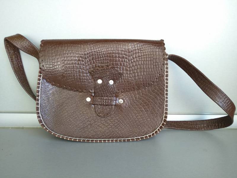 Vintage Echtleder Tasche - Retro Ledertasche Alte Aus 70' Braune Handtasche Umhängetasche von TheVINTAGEShopBG