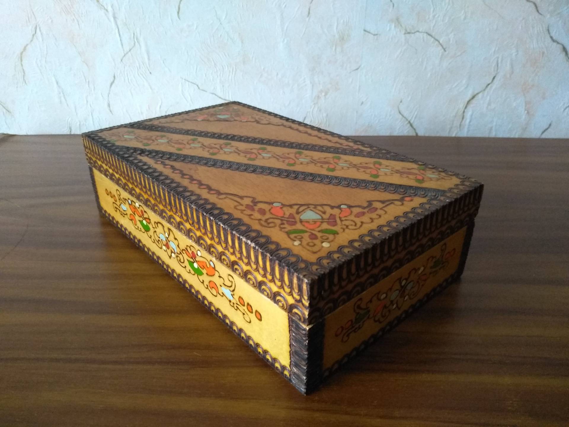 Vintage Pyrographie Box - Holz Schmuck Memory Retro Home Deko Vintage Pyrographie Box - Holz Schmuck Memory Retro Home Deko von TheVINTAGEShopBG