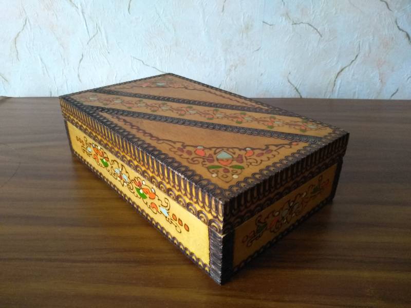 Vintage Pyrographie Box - Holz Schmuck Memory Retro Home Deko Vintage Pyrographie Box - Holz Schmuck Memory Retro Home Deko von TheVINTAGEShopBG