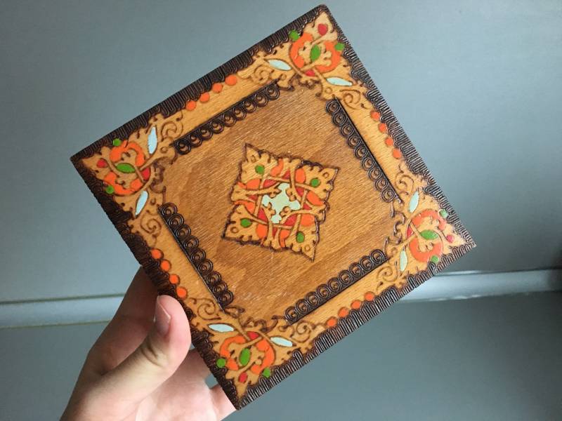 Vintage Pyrographie Box - Holz Schmuck Memory Retro Home Deko Vintage Pyrographie Box - Holz Schmuck Memory Retro Home Deko von TheVINTAGEShopBG