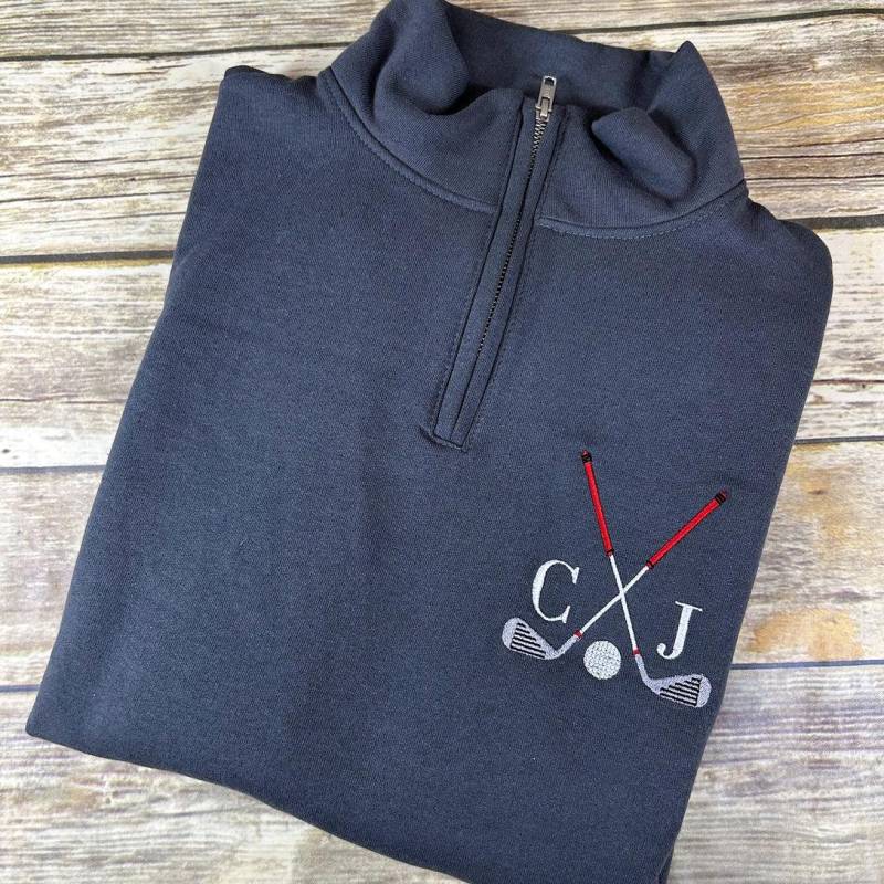 Golf Personalisiertes Viertel-Zip-Sweatshirt von TheVarsityStitch