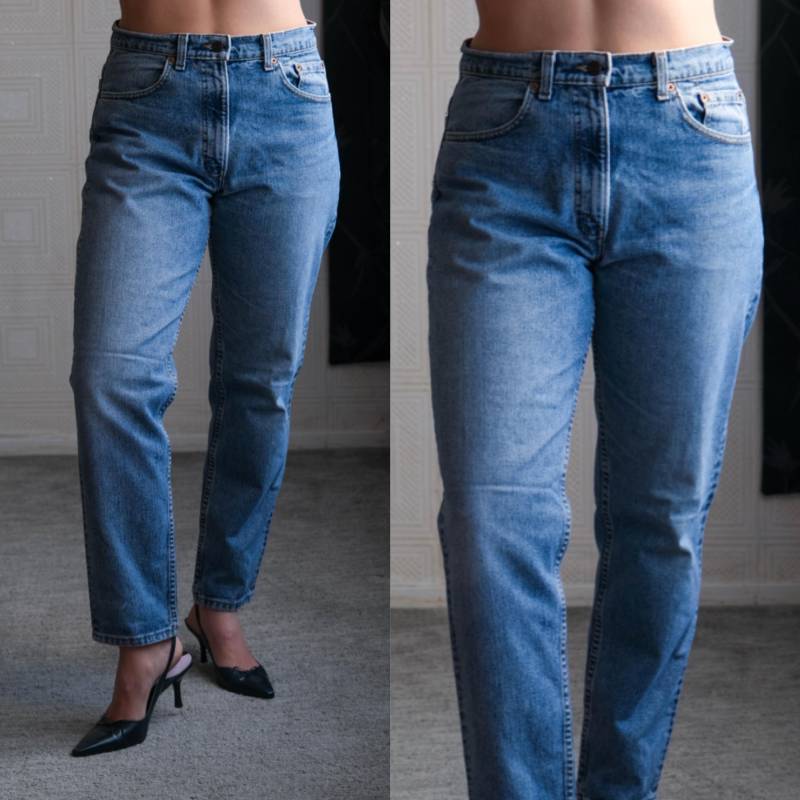 Vintage 80Er Jahre Levis 550 Whiskerd Medium Wash Denim Zip Fly Entspannte Tapered Jeans | Hergestellt in Den Usa Größe 32x29 1980Er Unisex von TheVault1969