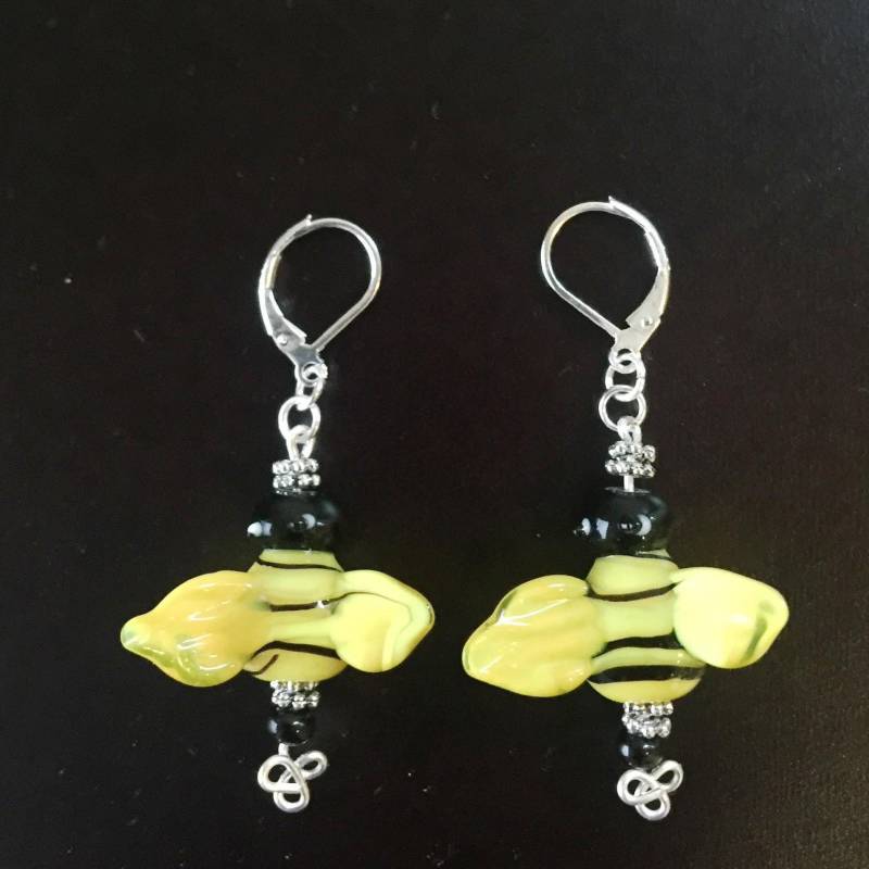 Baumeln Sie Biene, Gelbe Und Schwarze Ohrringe, Ohrringe Baumeln Sie Biene, Gelbe Und Schwarze Ohrringe, Ohrringe von TheVeryBusyBeader