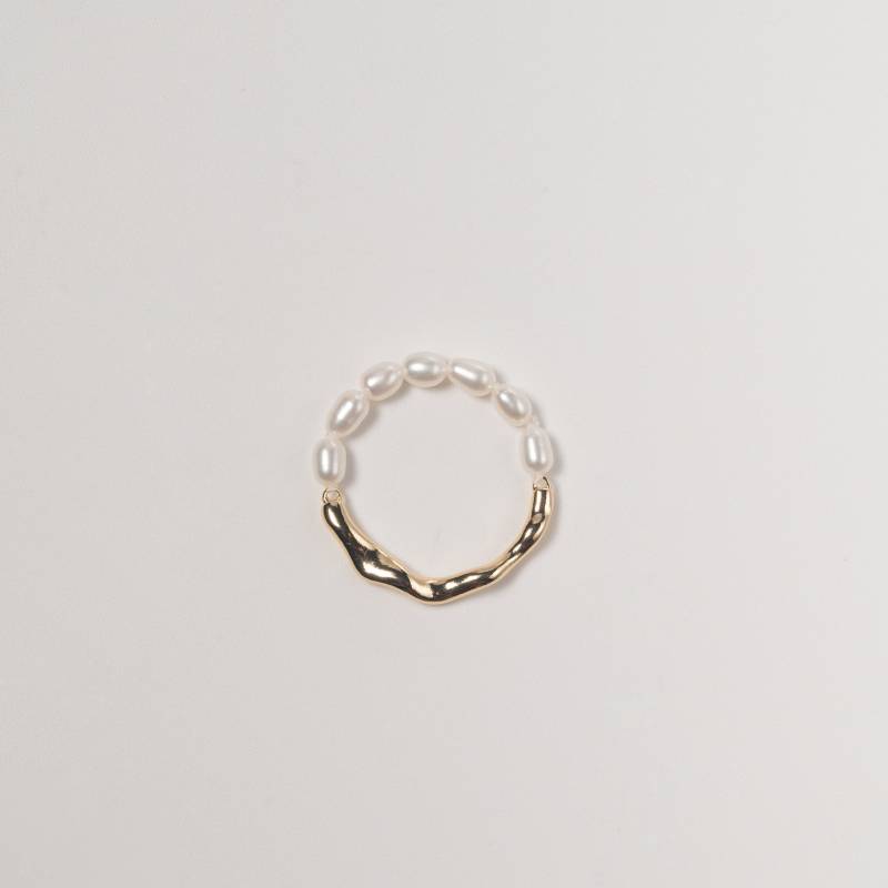 Barock Perlenring | Süsswasser Keshi Perlen Mini Gold Ring Minimalist Schichtung Stapelbar Halbmetall von TheVeryPearl