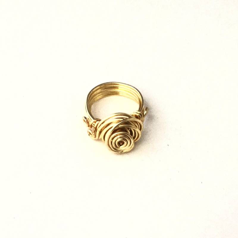 Gold Spiralen Ring, Handgemacht Verdrahteter Handschmeichler Kupfer Spiral Einzigartiger Ring von TheVictoryCollection