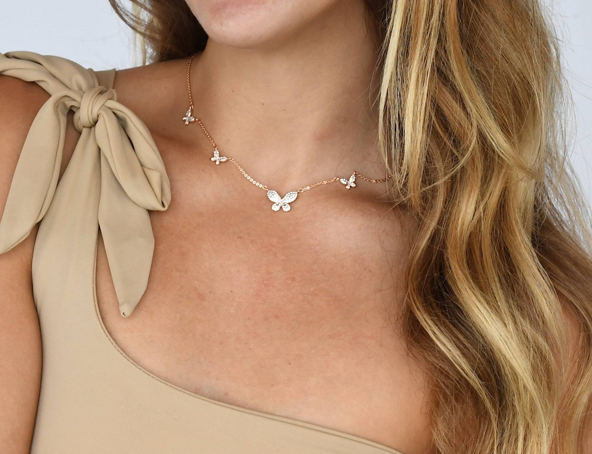 Rose Gold Schmetterling Halskette | Silber Überlagerte Schmetterlings-Halsketten Rose Gold Schmetterling Halskette | Silber Überlagerte Schmetterlings-Halsketten von TheViewsandCo