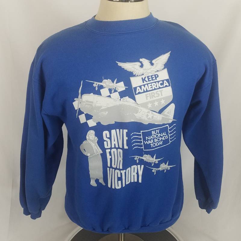Vintage 80Er Jahre Sparen Für Sieg Sweatshirt Sz S/M Kaufen Nationalen Krieg Anleihen Amerika von TheVintageBoneyard