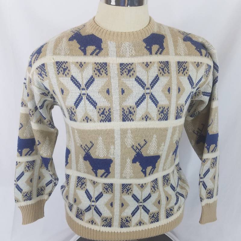 Vintage 90Er Jahre Montant Pullover Rentier Schneeflocke Rundhals von TheVintageBoneyard