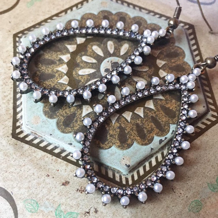 Strass Perlen Ohrringe Tropfen Vintage Stil Strass Perlen Ohrringe Tropfen Vintage Stil von TheVintageCurve