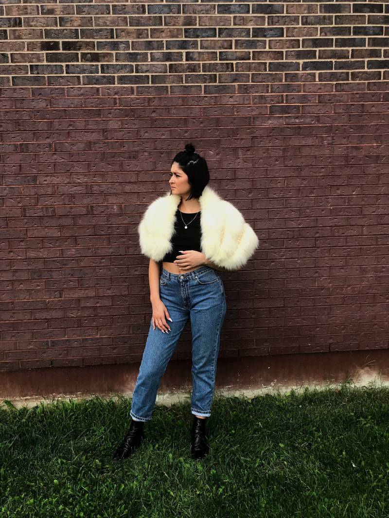 Vintage Weiß Fuchs Hochzeit Stola Winter Echte Pelz Cape Wrap Capelet Luxus Braut Vertuschen Jacke von TheVintageDomain