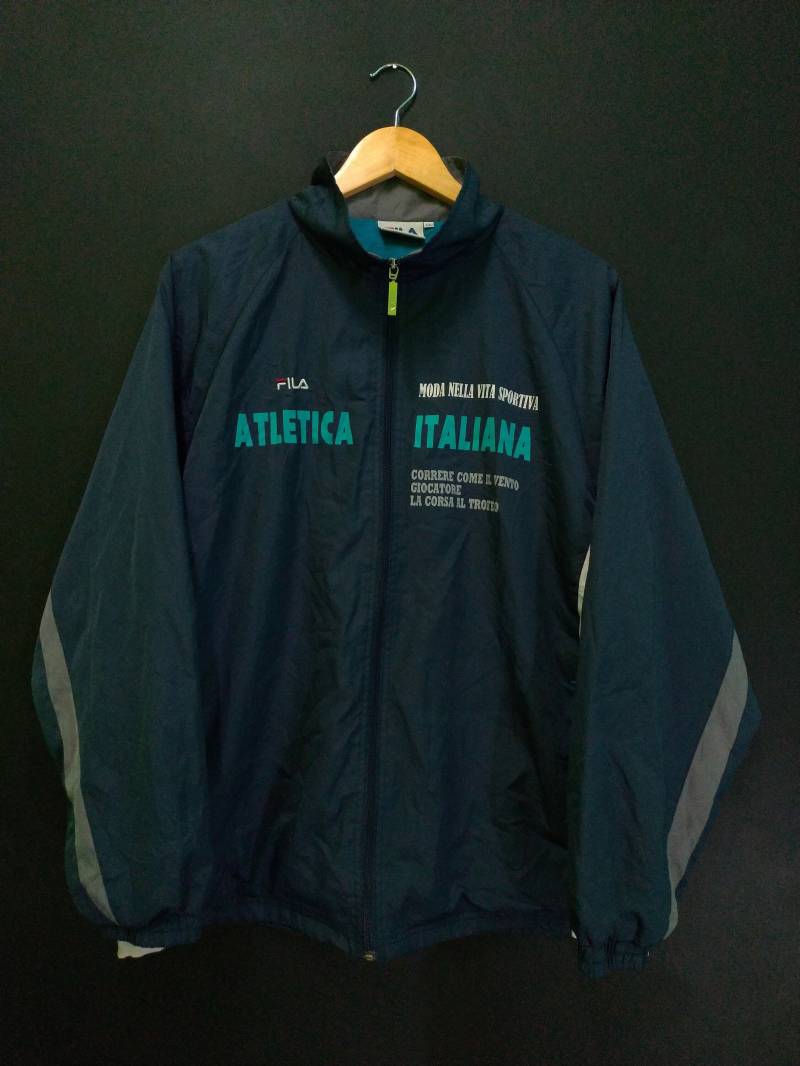 Fila Sport Vintage Selten 90Er Große Logo Stickjacke von TheVintageGarment