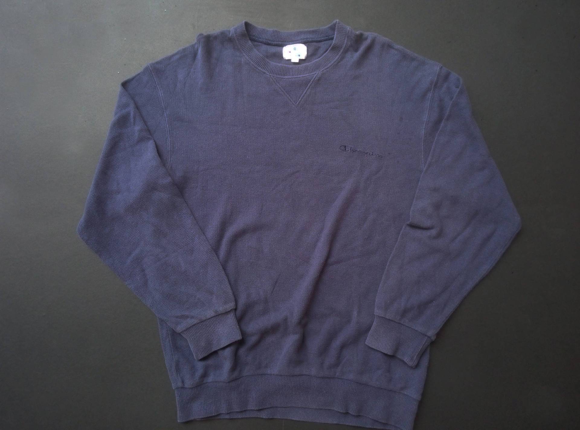 Großer L Aufgestickt Verkauf 25 % Champion Pulli Blau Crew Sweatshirt Logo "Champion" 80 S 90 Vtg von TheVintageGarment