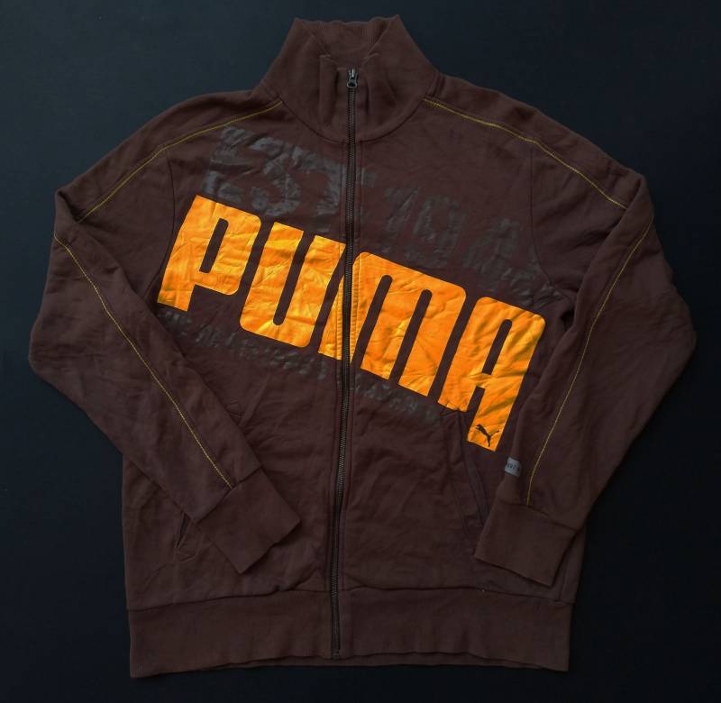 Puma Hoodie Großes Logo Spellout Sweatshirt Voller Reißverschluss von TheVintageGarment