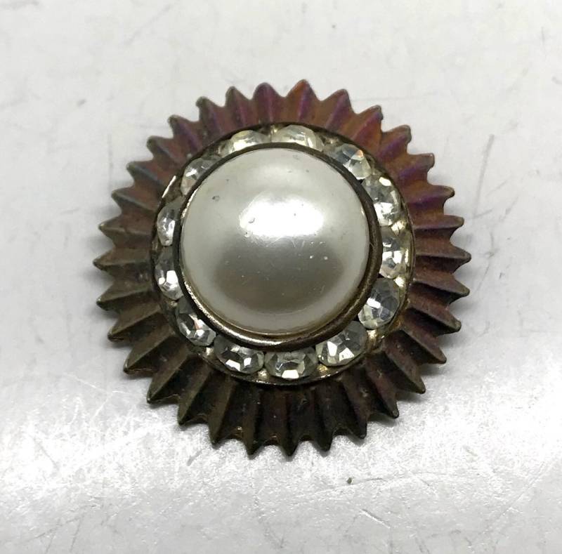 Vintage-Faux-Perle Strass Und Eventuell Gunmetall ? Anstecknadel von TheVintagePinShop