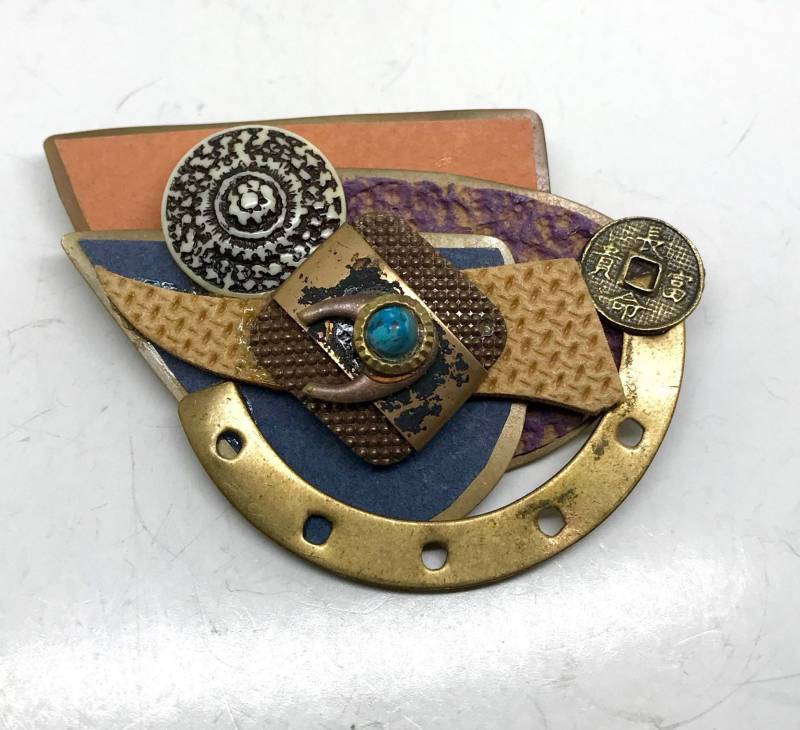 Vintage Modernist Und Vage Westlichen Art Deco Collage Brosche Vintage Modernist Und Vage Westlichen Art Deco Collage Brosche von TheVintagePinShop