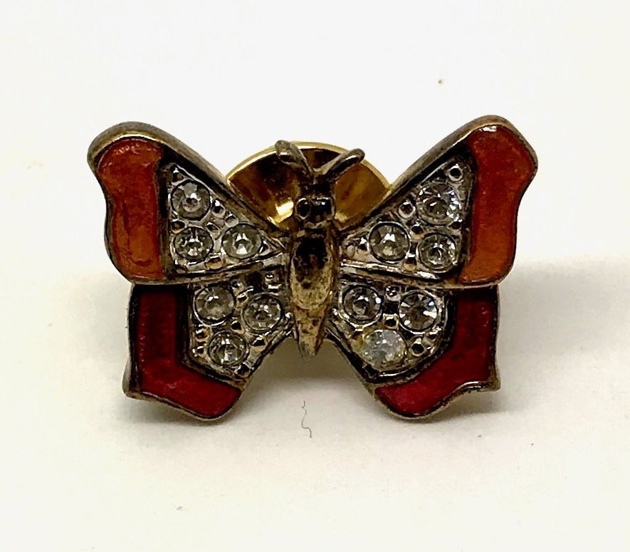 Vintage Strass Schmetterling Carolee Push Pin/Tie Tack Vintage Strass Schmetterling Carolee Push Pin/Tie Tack von TheVintagePinShop