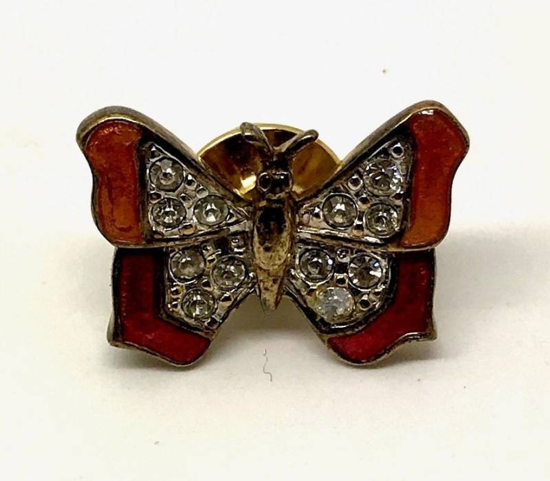 Vintage Strass Schmetterling Carolee Push Pin/Tie Tack von TheVintagePinShop