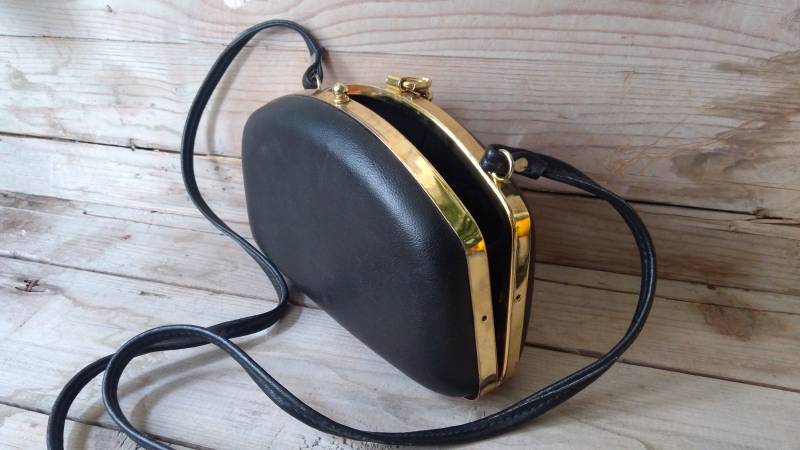 Vintage Schwarze Koffer/Bag Vintage-Retro Kleinen Kosmetikkoffer Reisetasche Kosmetik Jeden Tag Tasche von TheVintageTime