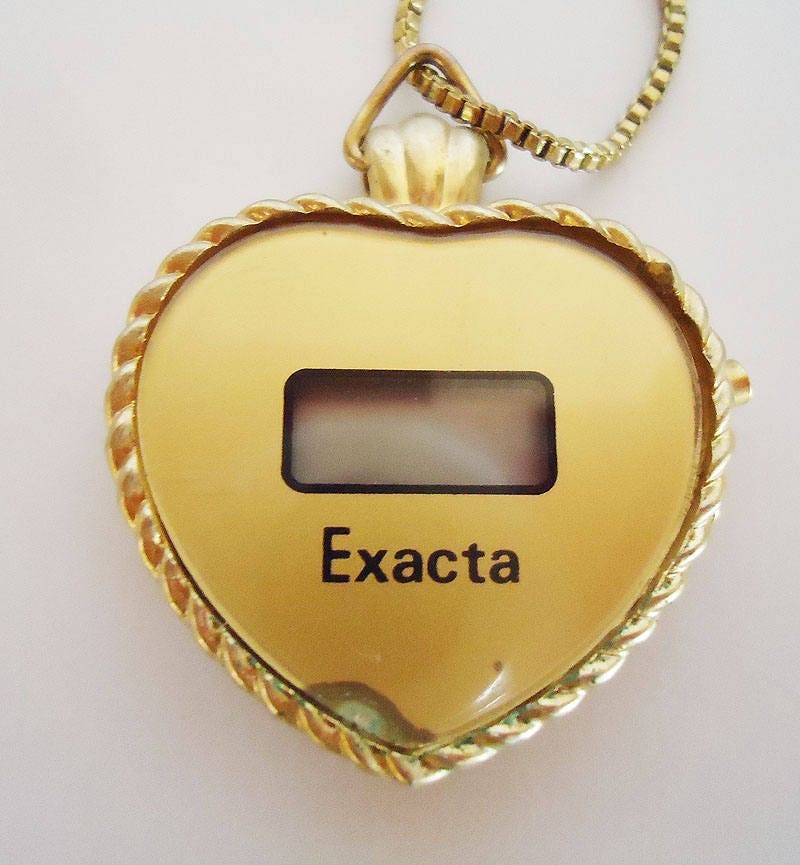 Gold Kette Halskette Anhänger Uhr.80Er Jahre. Perfekt Für Deine Handmade Projects von TheVintageUniverse