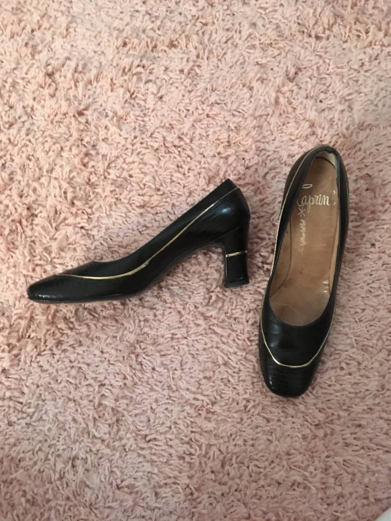 Vintage 1940Er Caprini Dunkelbraun Reptilien Und Gold High Heel Schuhe Größe 6 von TheVintageVenusShop