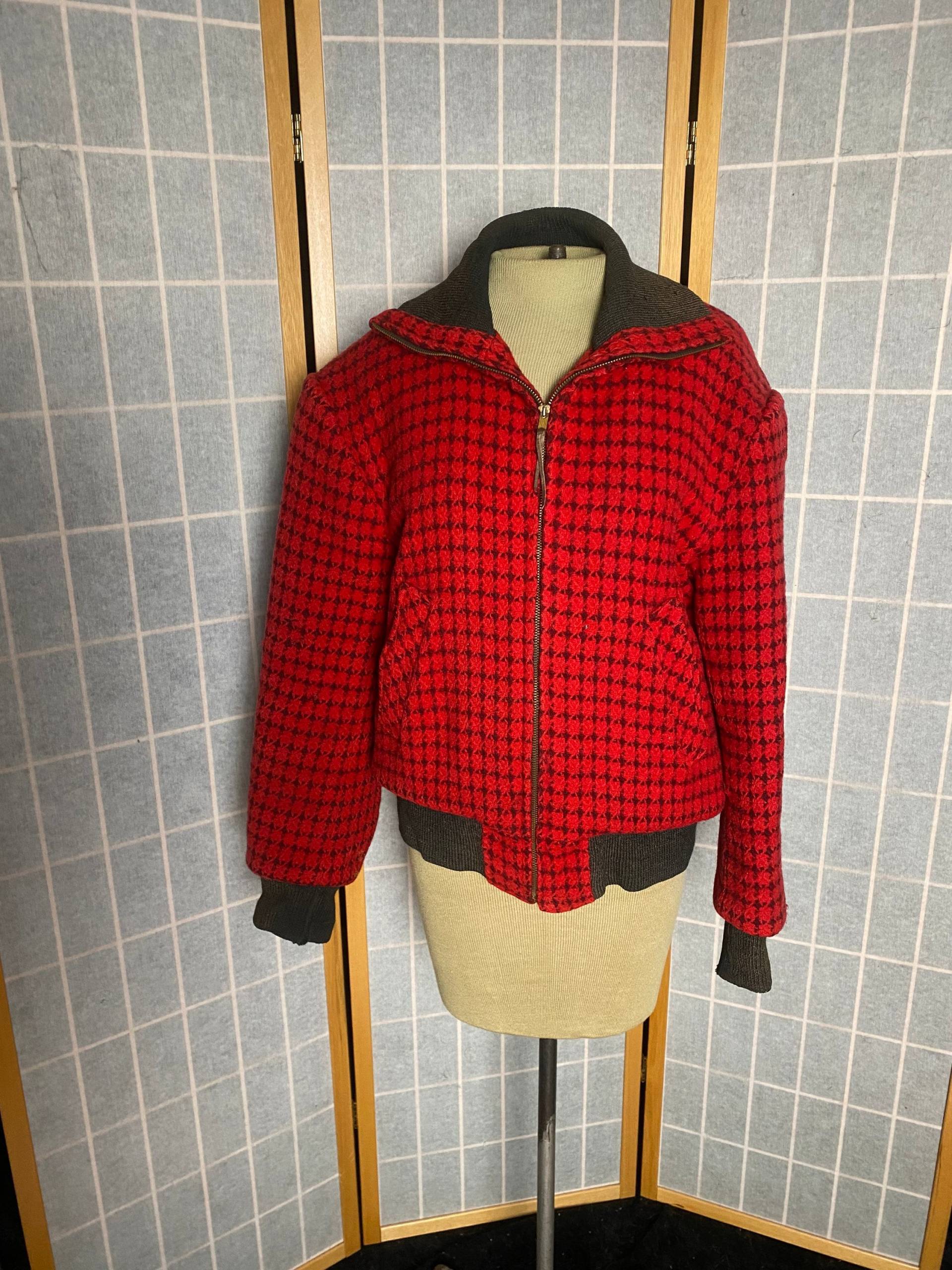 Vintage 1940Er Rot Karierte Wintersport Jagdjacke, Blizzard Sportswear Brodys Des Moines von TheVintageVenusShop