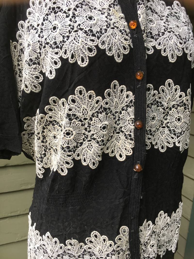 Vintage 40Er Jahre Schwarzes 3-Teiliges Burnout Ensamble von TheVintageVenusShop