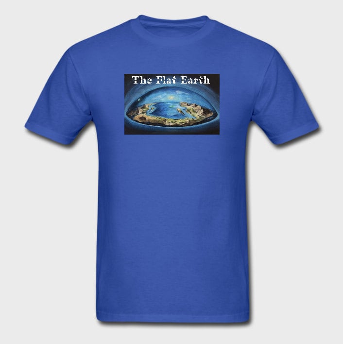 Kurzarm Unisex Herren T-Shirt Die Flache Erde Unter Dem Firmament Erdblau von TheVisibleImage