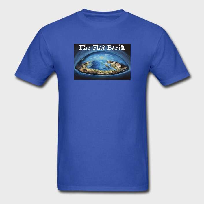 Kurzarm Unisex Herren T-Shirt Die Flache Erde Unter Dem Firmament Erdblau von TheVisibleImage