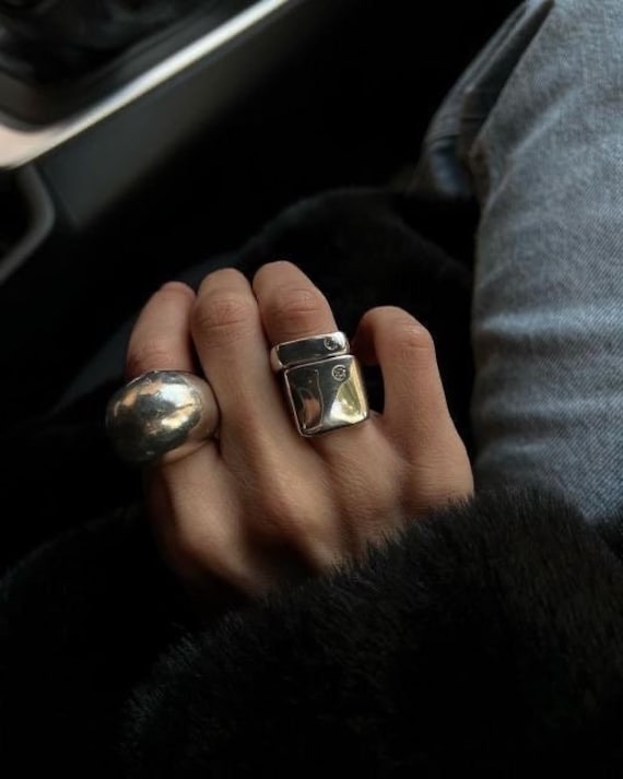 Chunky Silver Ring "Abstract" von TheVisionOfSoul