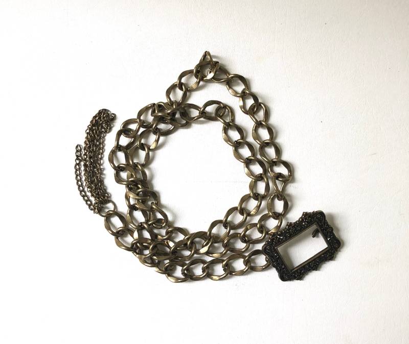 Weinlese-Frauen Messing Kettengürtel von TheWaffleCone