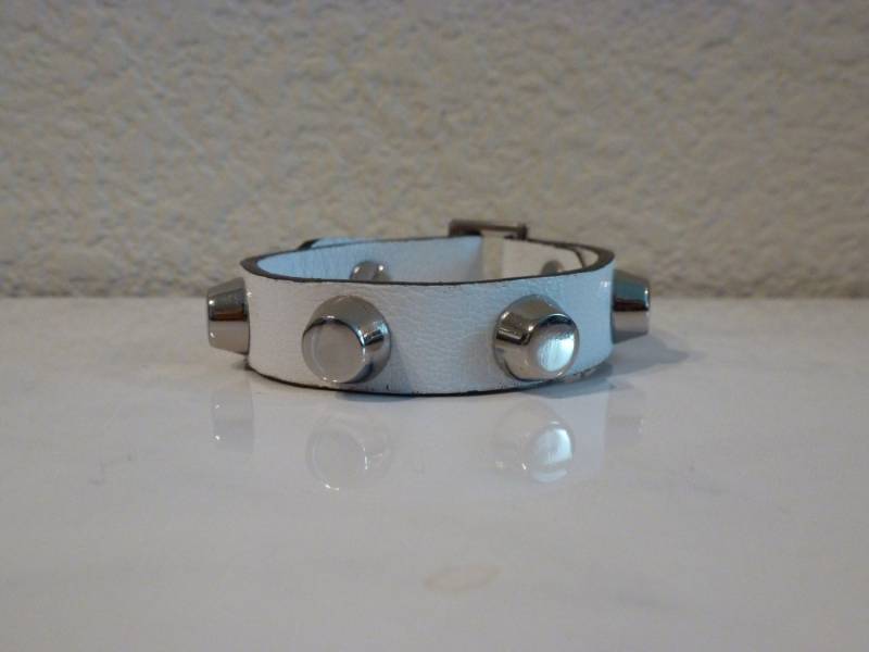 Silber Armband Hardware - Steinputz Narbenleder von TheWares