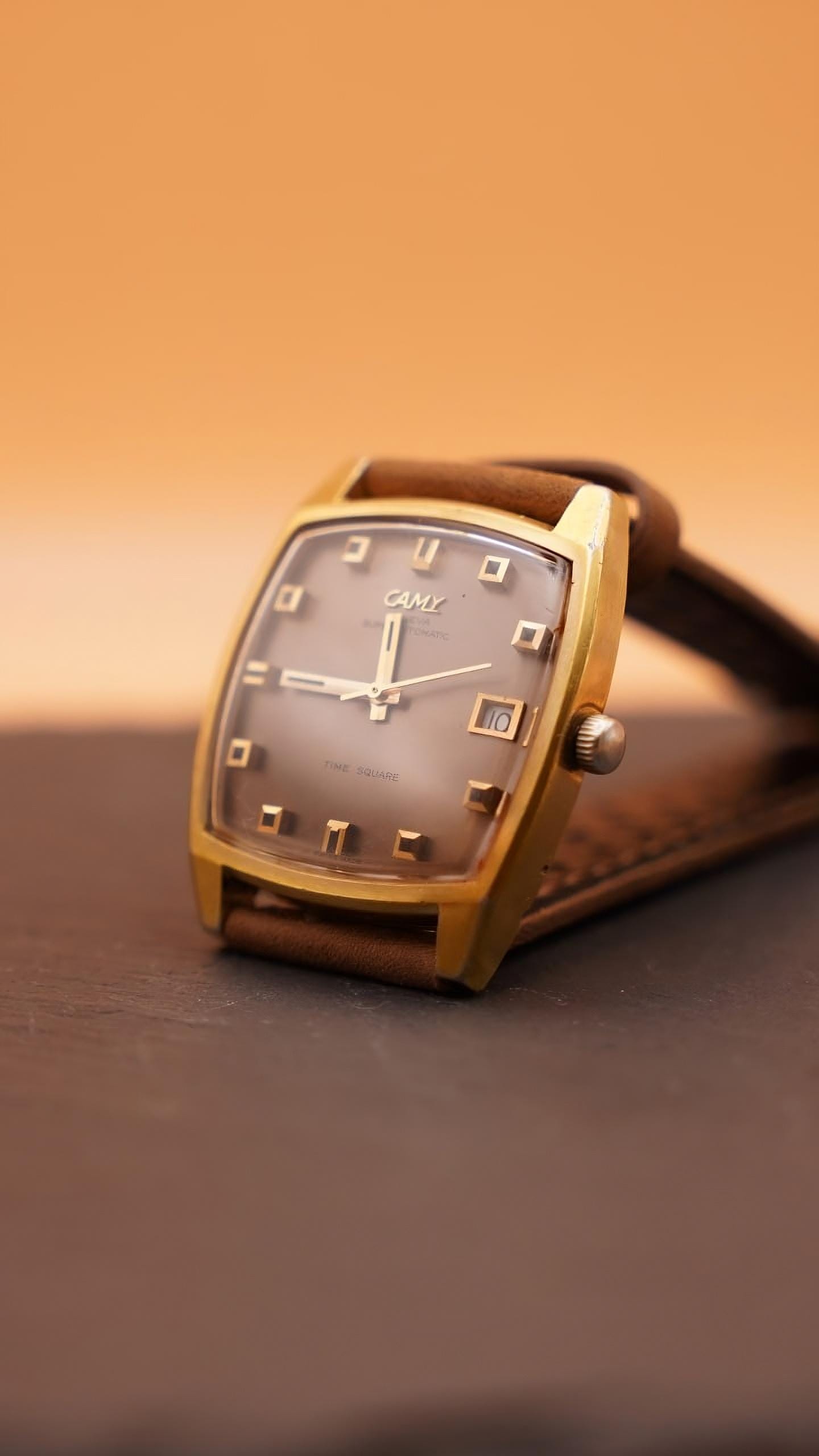 Armbanduhr Camy Time Square Automatik Vergoldet von TheWatchStorage