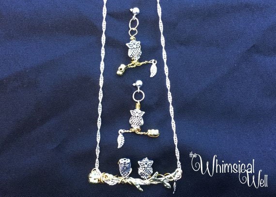 Eulenhalskette Und Ohrringe Set von TheWhimsicalWell
