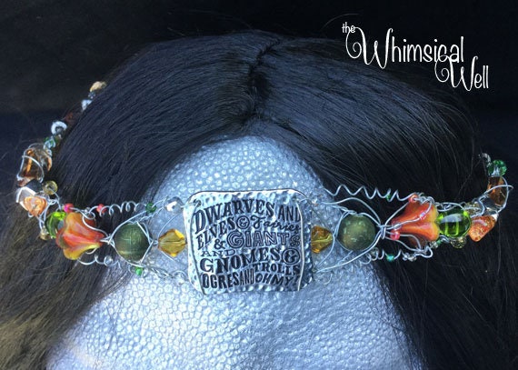 stirnband | Halskette Fantasie Zwerge Schmuck Funktionale Hippie Draht Perlen Spaß Einstellbare von TheWhimsicalWell