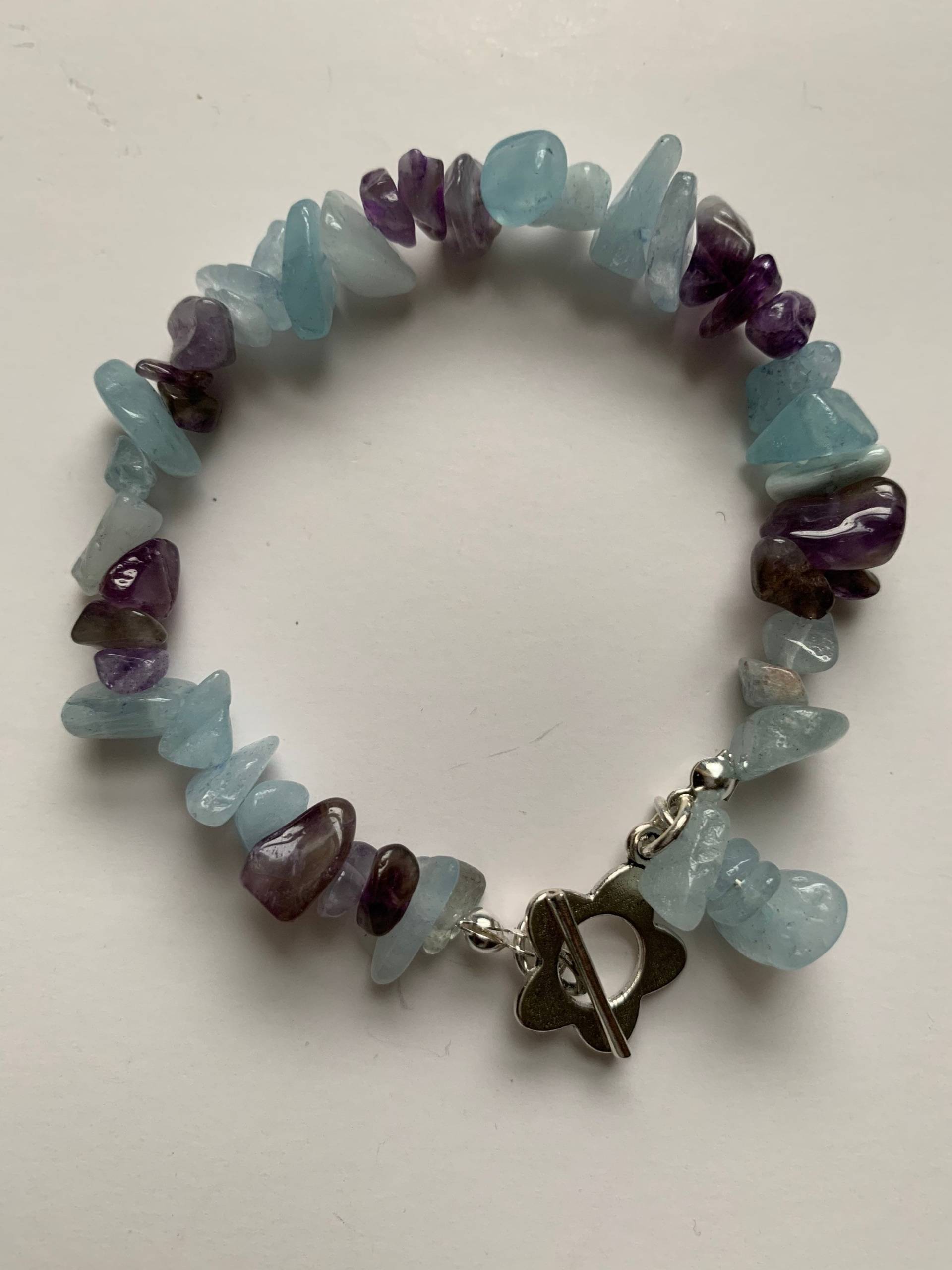 Amethyst Und Aquamarin Handgefertigtes Armband, Geschenk Zum Geburtstag, Hochzeitsschmuck Brautjungfern Geschenk, Jahrestag Geschenkideen von TheWhiteTrading