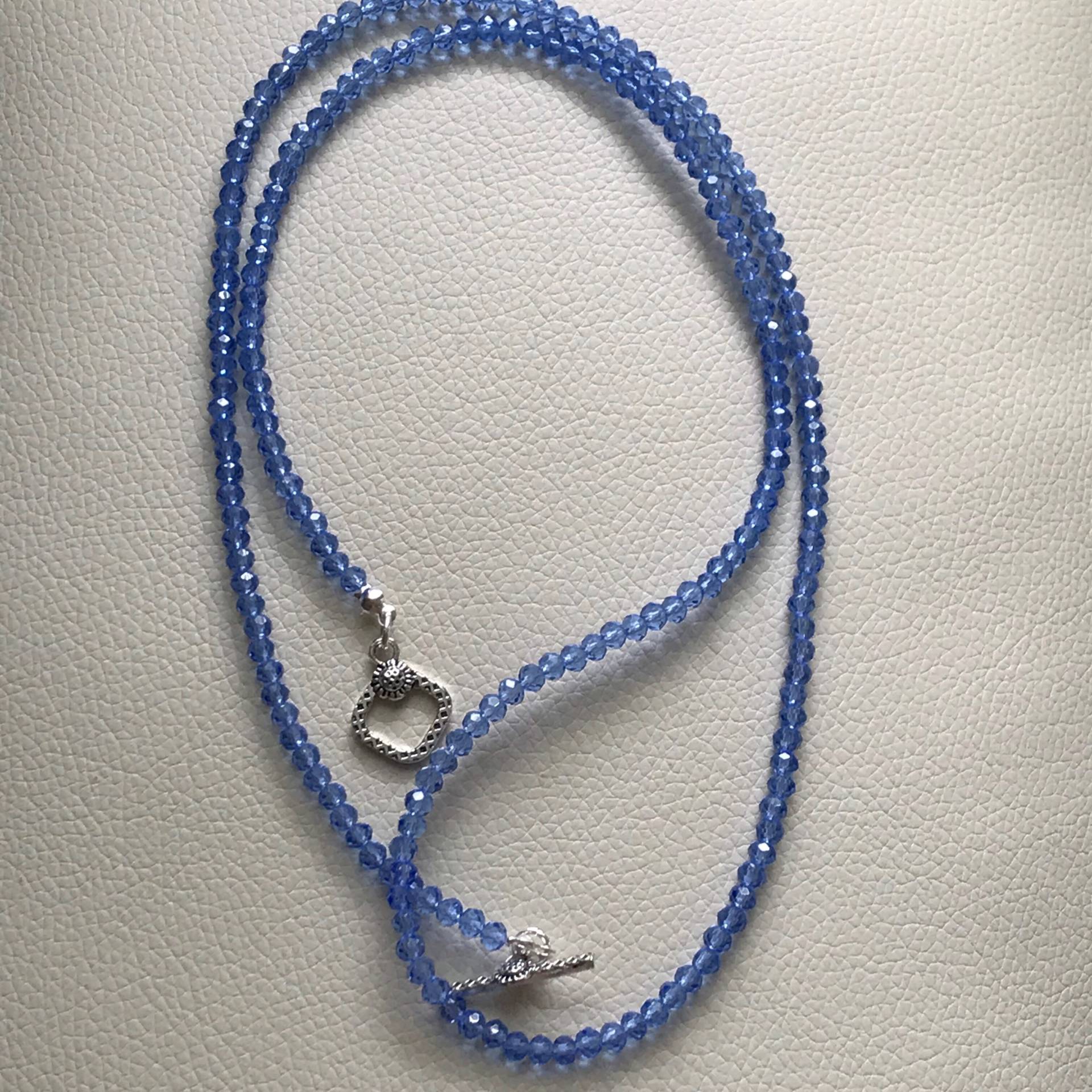 Kristall-Halskette 30 Zoll, Hochzeitsschmuck, Feiertage, Geschenkideen, Geschenk Für Ihre Blaue Halskette, Zum Geburtstag, Blauer Schmuck von TheWhiteTrading