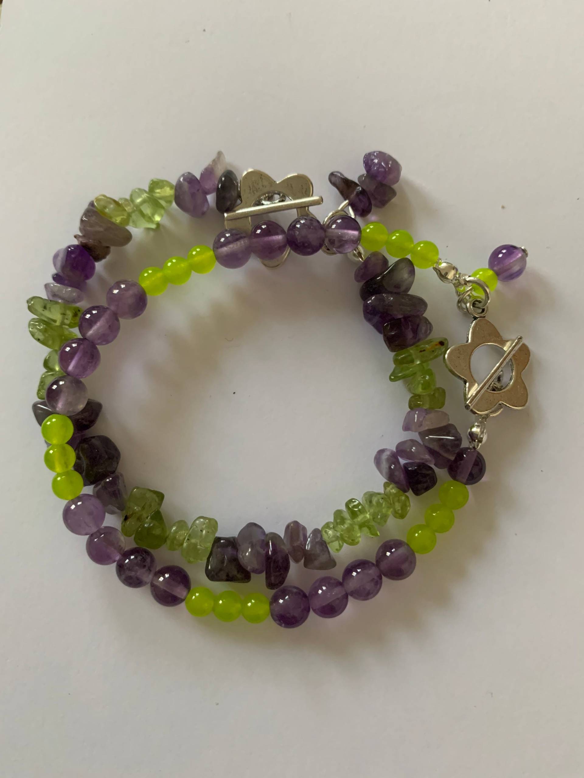 Peridot Jade Amethyst Handgemachte Armbänder, Geschenk Zum Geburtstag, Hochzeit Sommer Schmuck, Brautjungfern Geschenk, Jahrestag von TheWhiteTrading