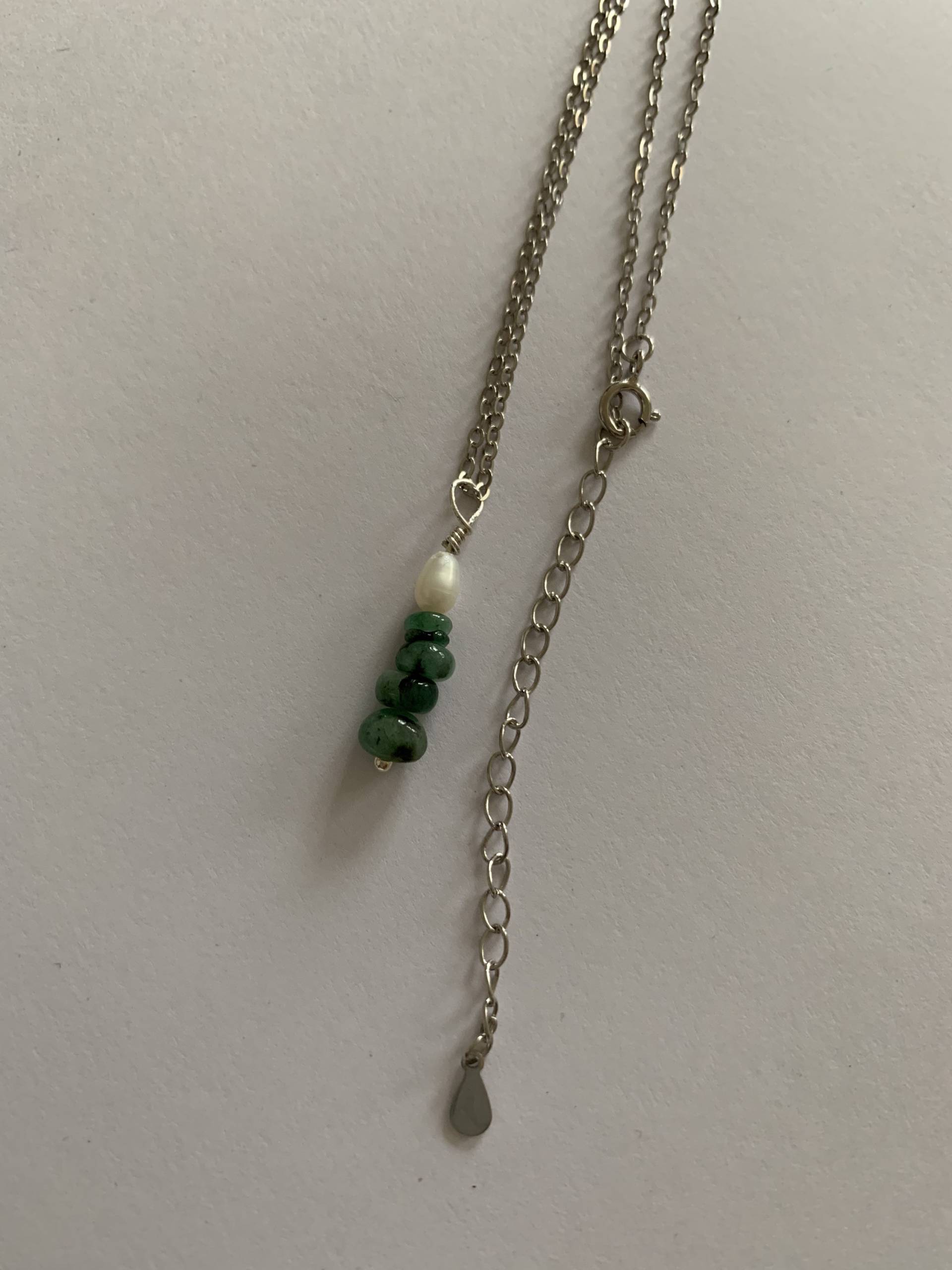 Smaragd Perle Silber Custom Handmade Halskette, Geschenk Zum Muttertag, Hochzeit Brautjungfern Geschenk, Jahrestag Abschlussfeier Smaragd Perle Silber Custom Handmade Halskette, Geschenk Zum Muttertag, Hochzeit Brautjungfern Geschenk, Jahrestag Abschlussfeier von TheWhiteTrading