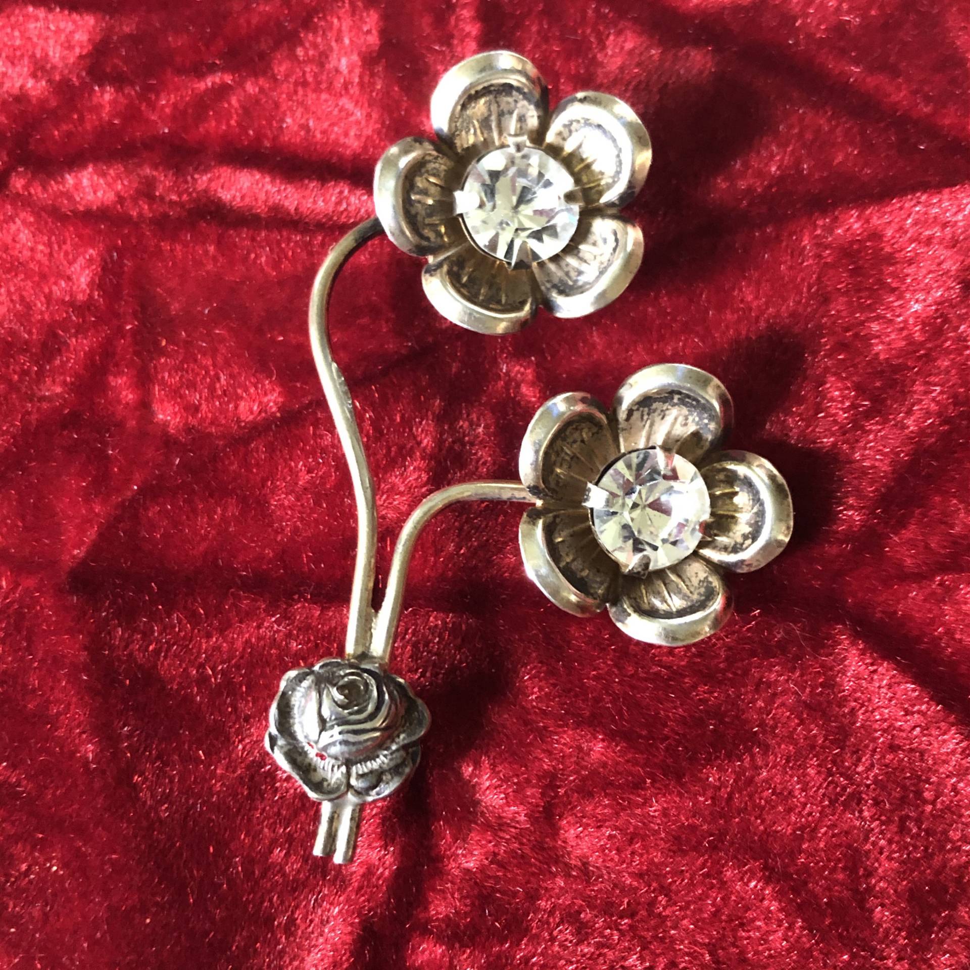 Blumen Brosche Aus 925 Sterling Silber - Vintage Vermeil Und Signierte Anstecknadel von TheWickedGarden