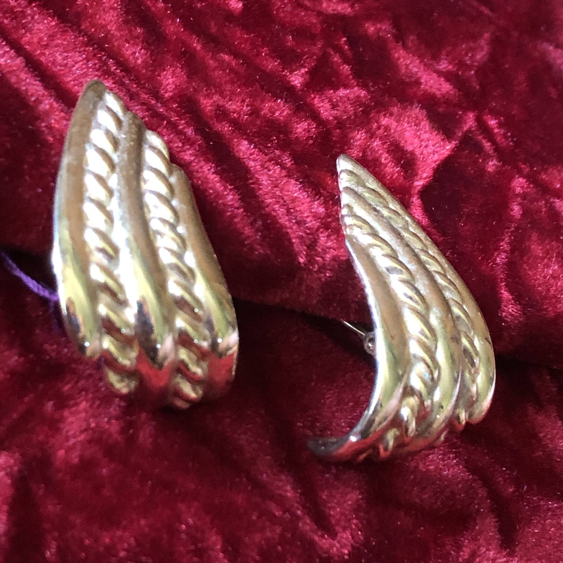 Vintage 1980Er Jahre Satin Und Bright Gold Kostüm Clip-On Ohrringe - Modeschmuck Clip Backs von TheWickedGarden