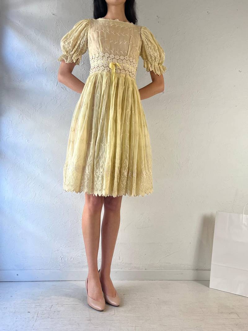 60Er Jahre Handgemachtes Gelbes Daisy Kleid/Small von TheWildHoneyShop