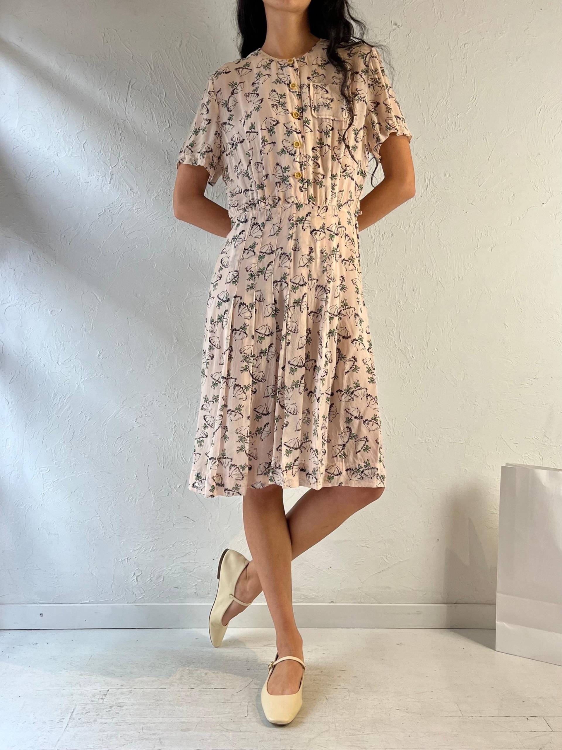 60S/70S "Cay Artley' Rosa Midikleid von TheWildHoneyShop