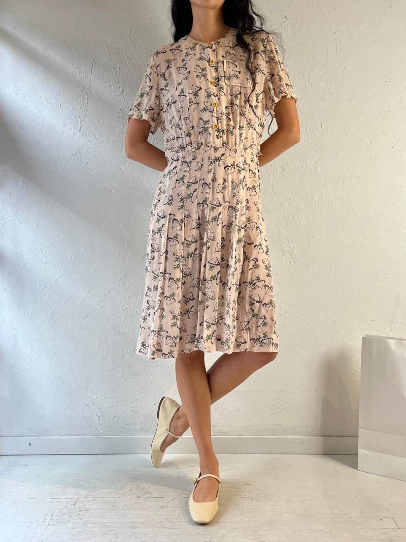 60S/70S "Cay Artley' Rosa Midikleid von TheWildHoneyShop