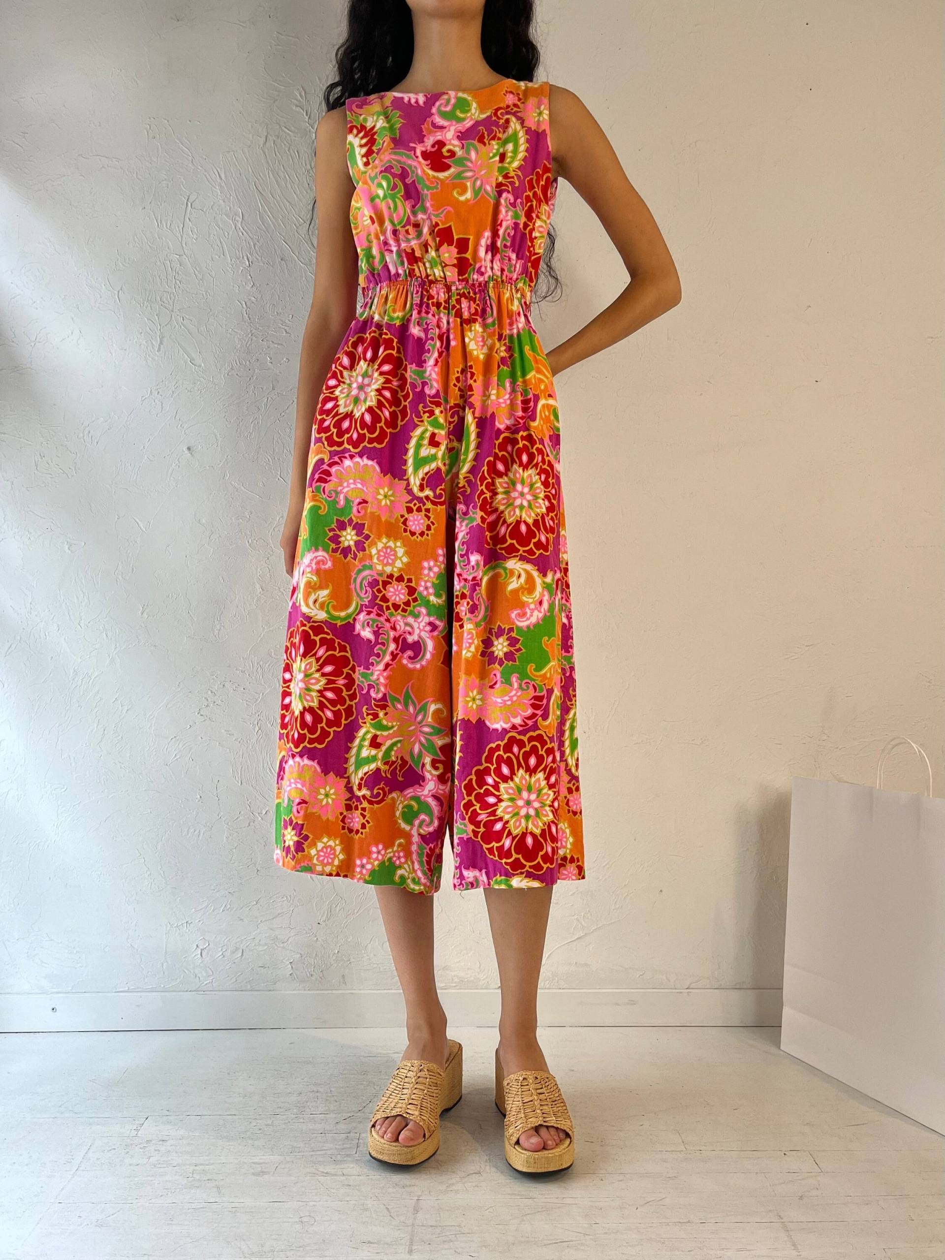 70Er Jahre "Dorsay' Jumpsuit Mit Blumenmuster/Union Made S/L von TheWildHoneyShop