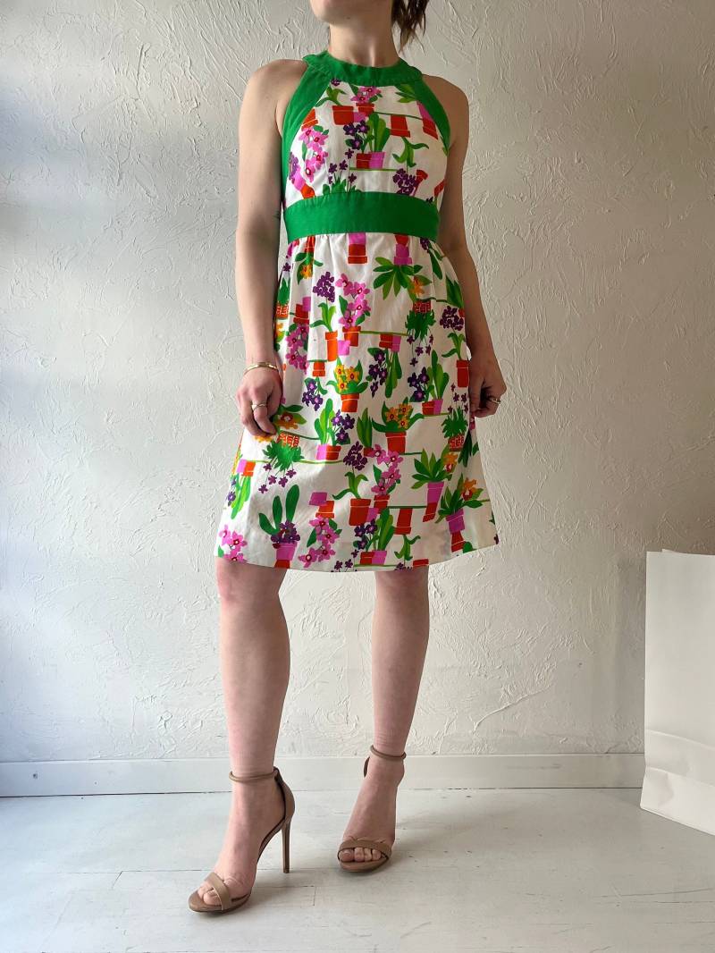 70Er Jahre Handmade Floral Mini Kleid/Small von TheWildHoneyShop