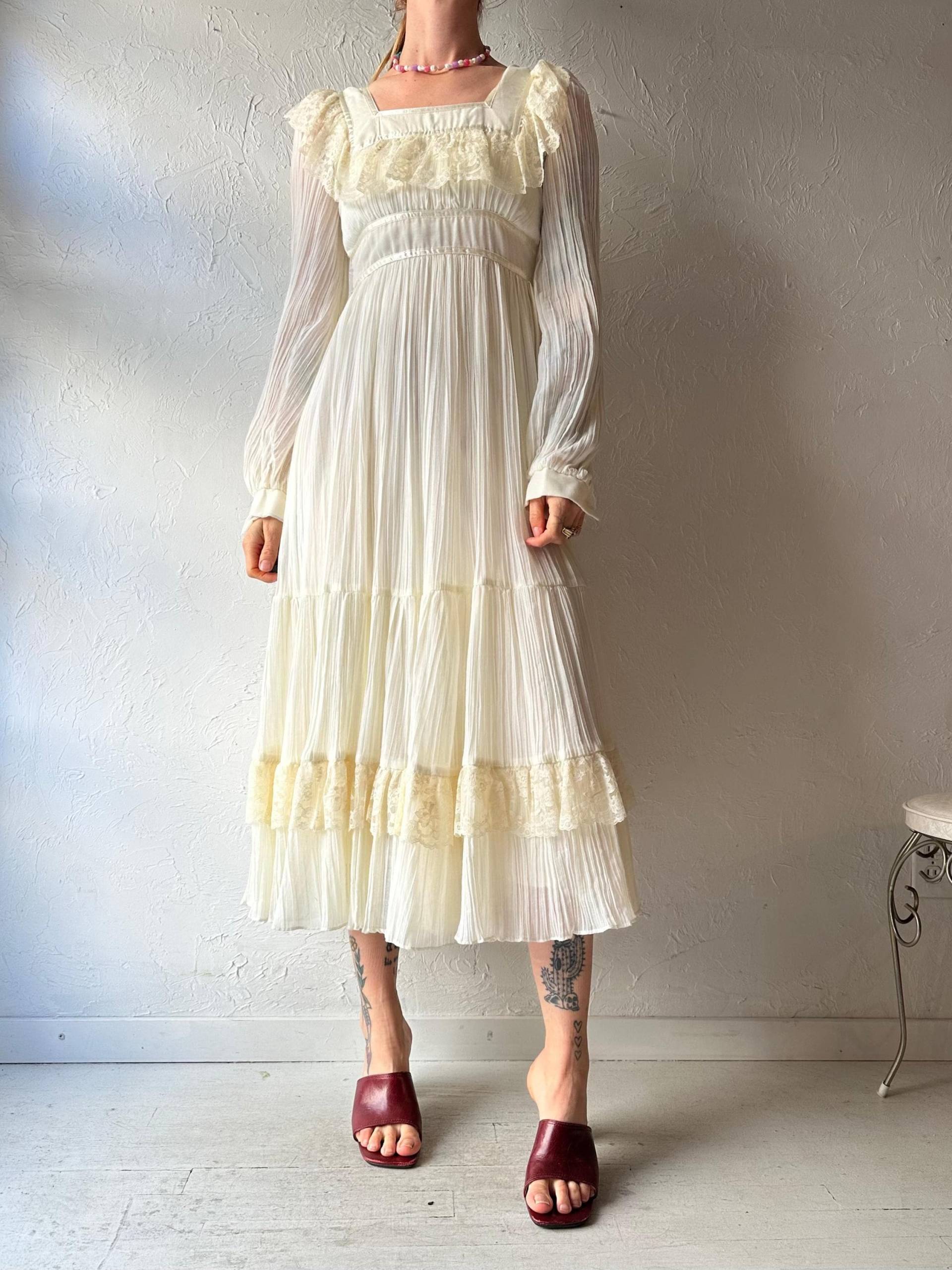 70S "Gunne Sax' Cremefarbenes Präriekleid von TheWildHoneyShop