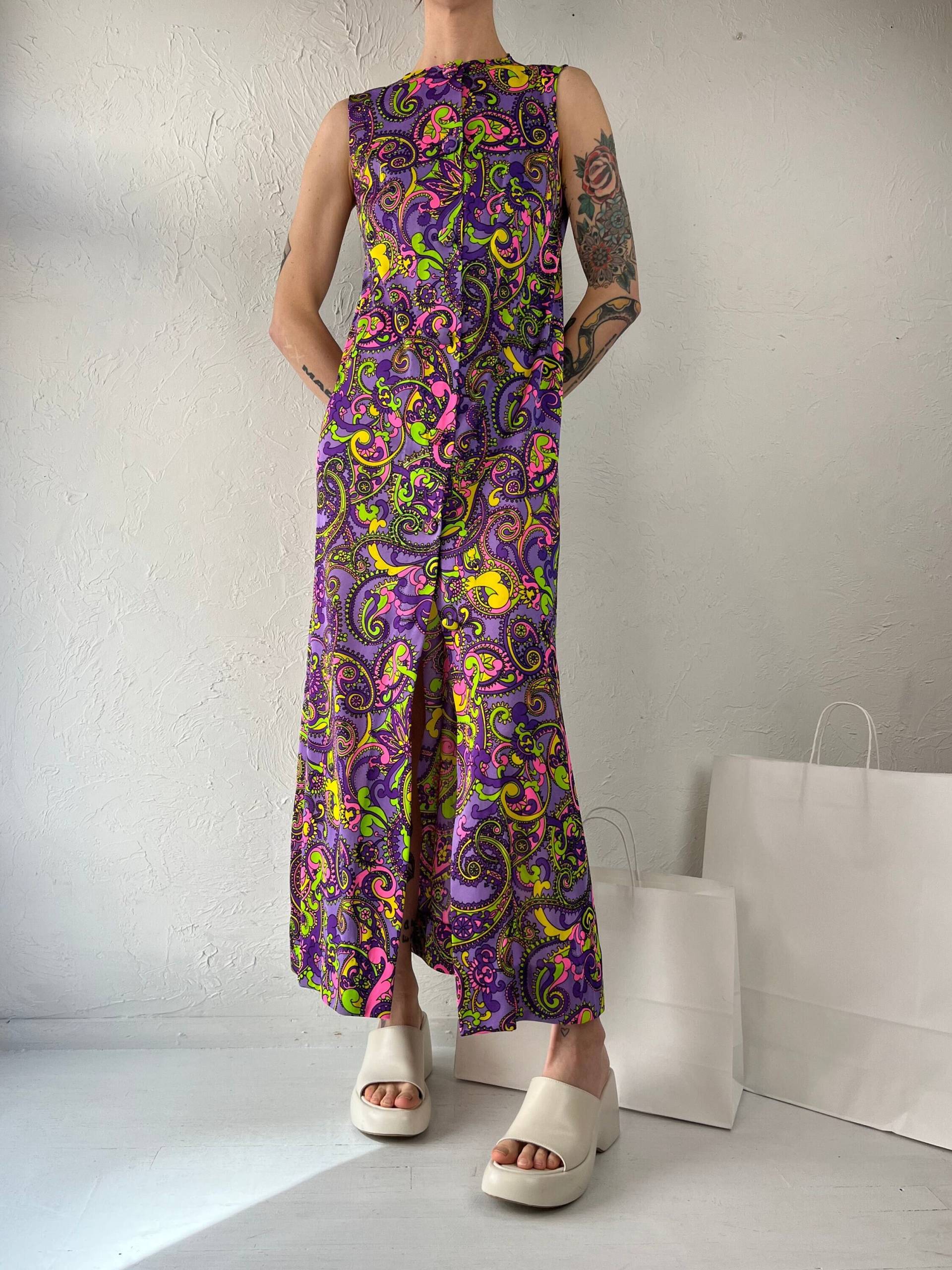 70S "Le Voys' Lila Paisley Maxi Kleid/Klein von TheWildHoneyShop